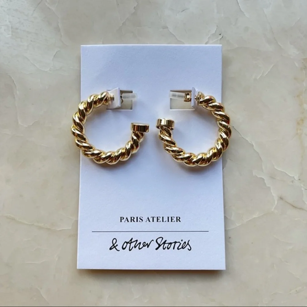 & Other Stories Twisted Sphere Hoop Earrings